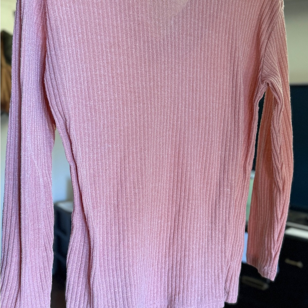 Pink Ribbed Women's Top - Picture 4 of 4